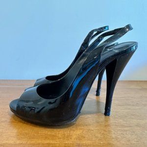 Pierre Hardy patent leather black slingback
